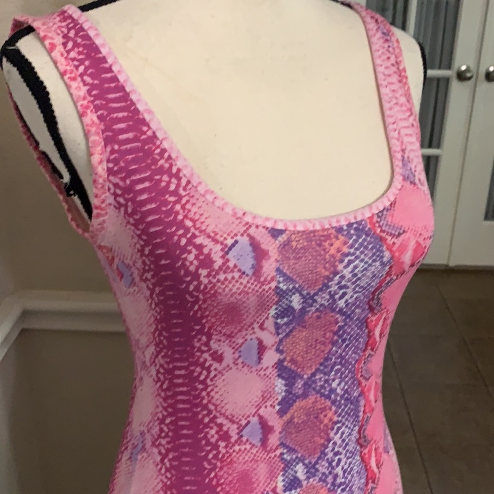 Boohoo pink snake print mini bodycon dress Size 8 - Picture 8 of 17